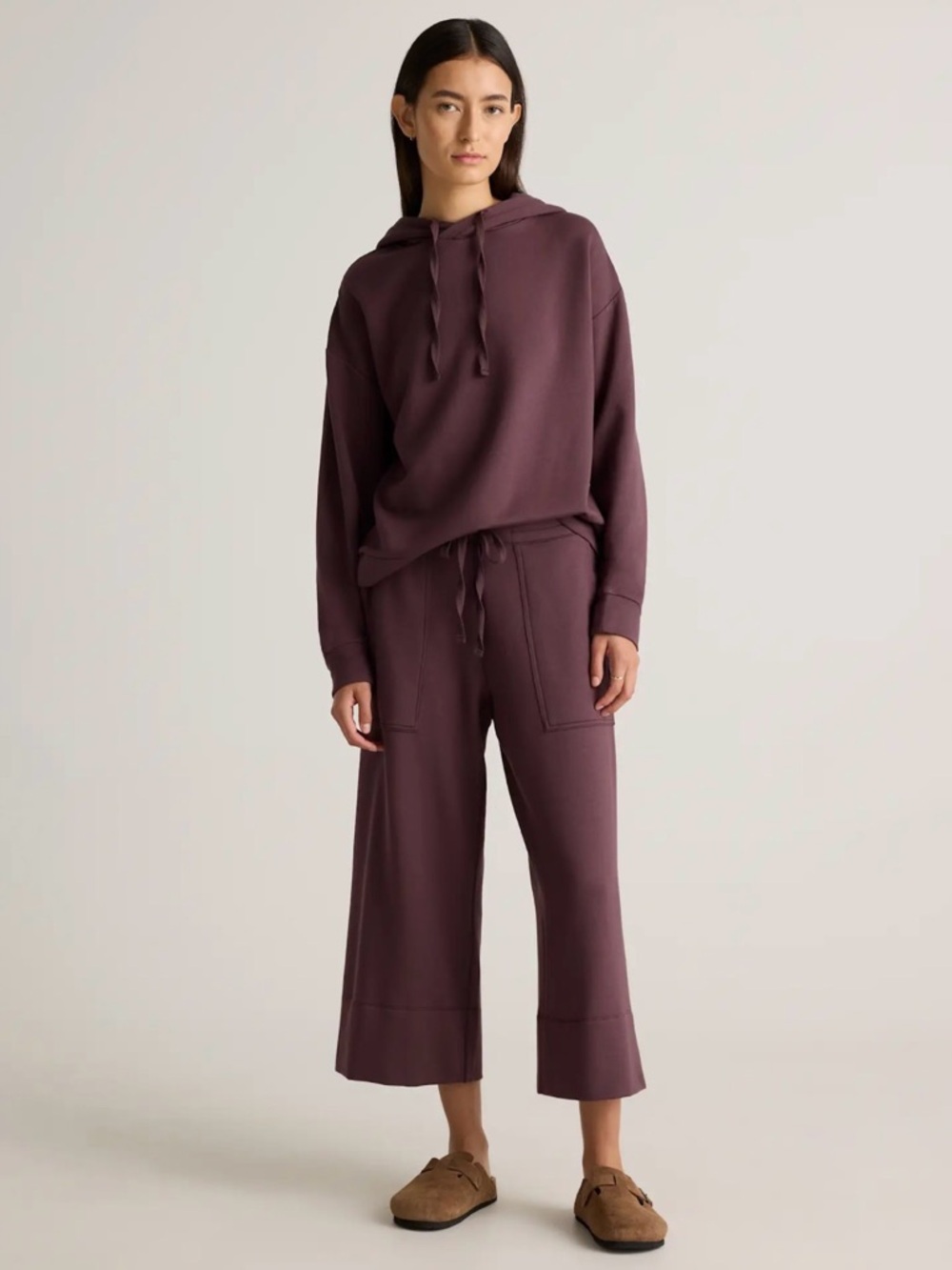 SuperSoft Fleece Cropped Wide Leg Pants